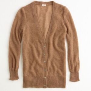 J. Crew Heather Camel Mohair Magnitude Wool Women's Cardigan | Size M
